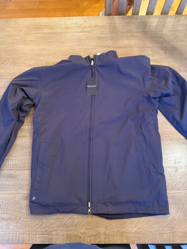 Peter Millar Men's Navy Ryder Reversible Wool & Polyester Full Zip Jacket w/ Pockets
