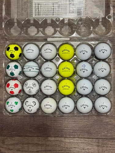 24 Callaway Chrome Soft Golf Balls - 4A Near-Mint Condition