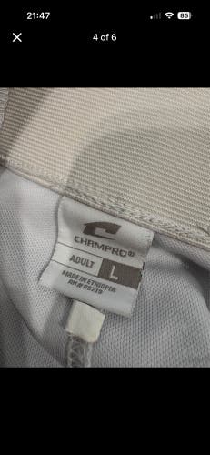 White Men's Large Adult Champro Game Pants (Used)