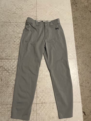 Gray Men's Large Adult Under Armour Game Baseball Pants (Used)