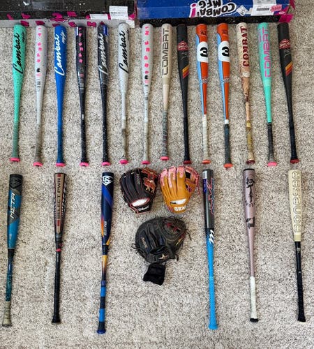 2026/2025 Combats MFG Spec A1 Alloy BBCOR Certified Bats (-3) 32” 34” 33" (New & Used) and Gloves