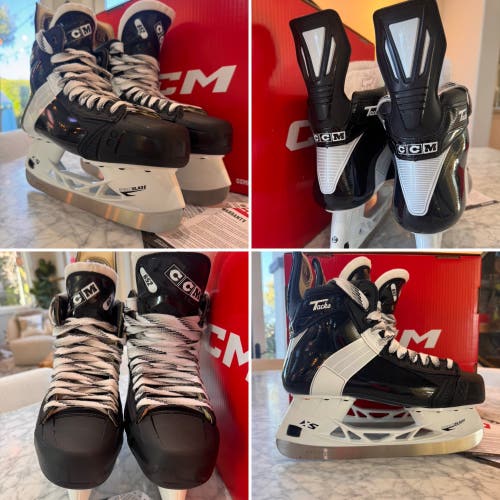 Black/White 2024 CCM Tacks Hockey Skates Regular Width 9 (New)