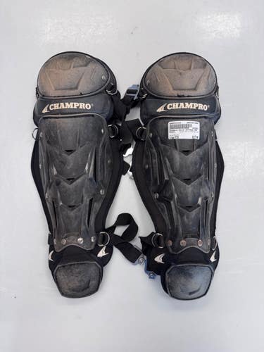 Used Champro CG112 OPTIMUS MVP Catchers Leg Guards Black Youth 11860-S000313133