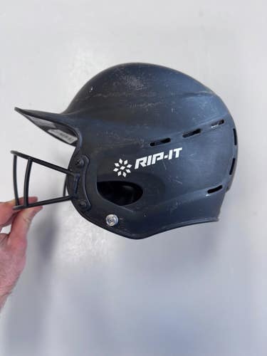 Used RIP-IT S/M Batting Helmet w/Mask Black S/M 11860-S000313127