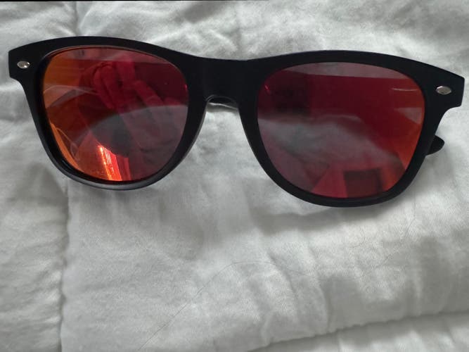 1923 Death Rays Sunglasses – Black Frame with Red Mirrored Lenses