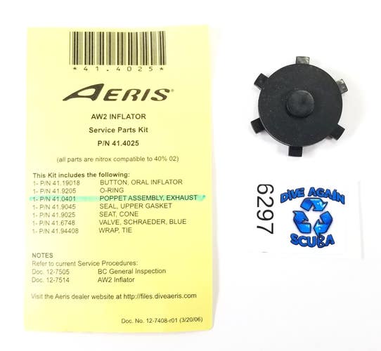Oceanic BC BCD Shoulder Elbow Valve Exhaust Poppet Assembly Part Scuba Dive