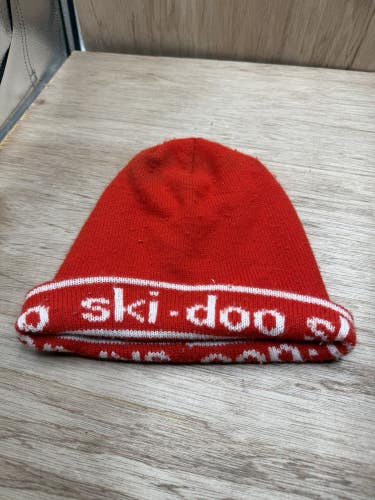 Vintage VTG Ski-Doo Knit Beanie Red White Winter Hat