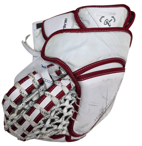 Bauer Supreme Mach Pro Custom Goalie Glove 590 Break Pro Stock Used NCAA Hyperlie 2 (2) (15750)