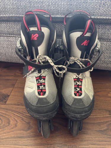 K2 Raider Adjustable Inline Skates Youth Gray Red Size 4-8