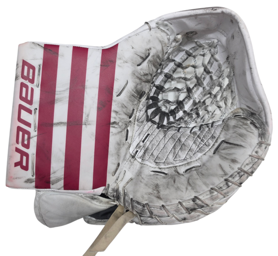 Bauer Supreme Mach Pro Custom Goalie Glove 590 Break Pro Stock Used NCAA Digi Print (2) (15752)