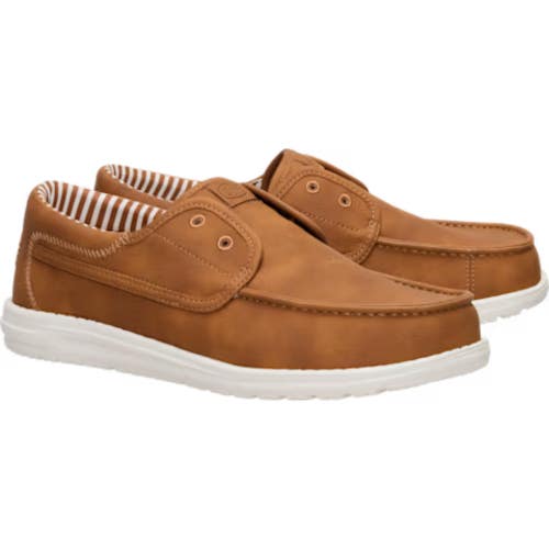 Hey Dude Wally Cru Classic 45867-2OL Mens 12 Brown Moc Toe Slip-On Shoes LIQ1252