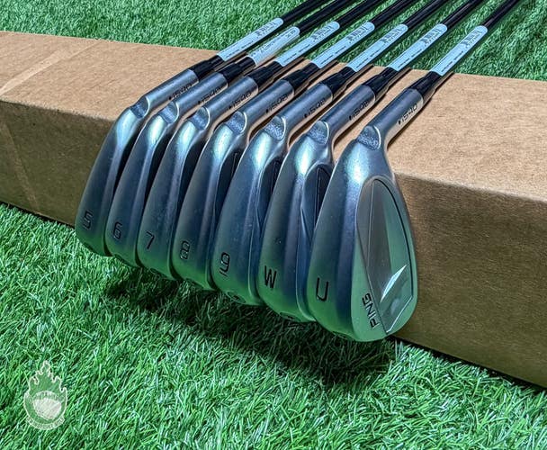 Used RH Ping Black Dot i540 Irons 5-PW/UW recoil 75g F4 Stiff Graphite Golf Set
