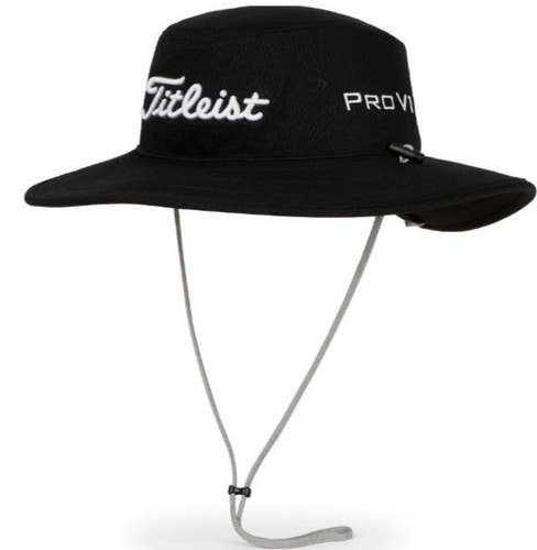 Titleist Men's Tour Aussie Hat Black/White Golf Bucket Adjustable NEW