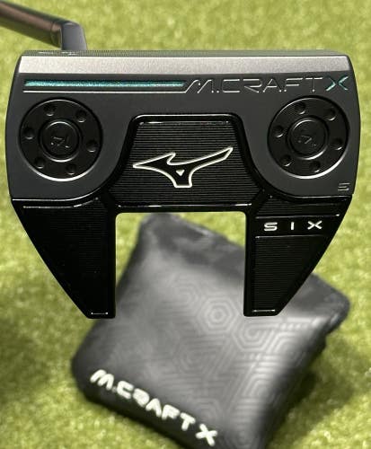 Mizuno Golf M Craft X S6 Mallet Putter LEFT Hand 35" Inch w/ Headcover MINT!