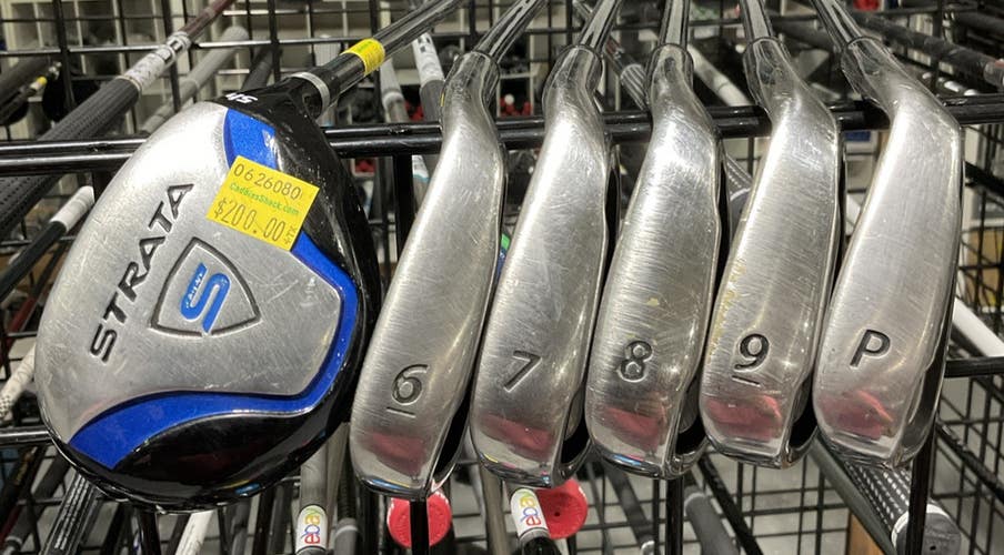 Strata 6-P Irons Set + #5 Hybrid Regular Flex Steel Shaft MRH USED