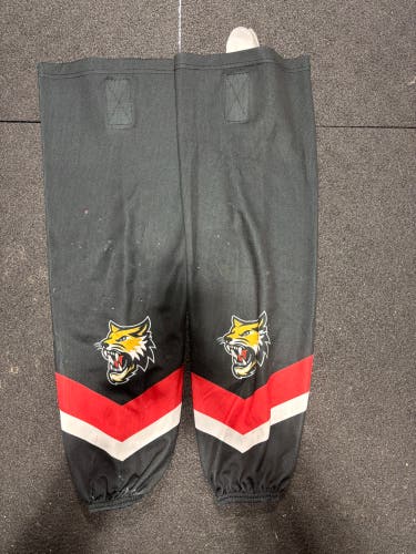 SPHL Vermilion County Bobcats Game Used Black Senior K1 Socks Pro Stock (Used)