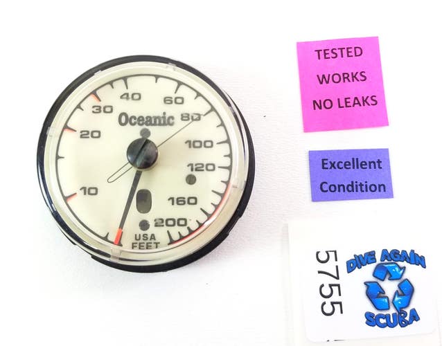 Oceanic 200 ft Depth Gauge Puck Module Scuba Dive + Max Depth Gauge        #4623