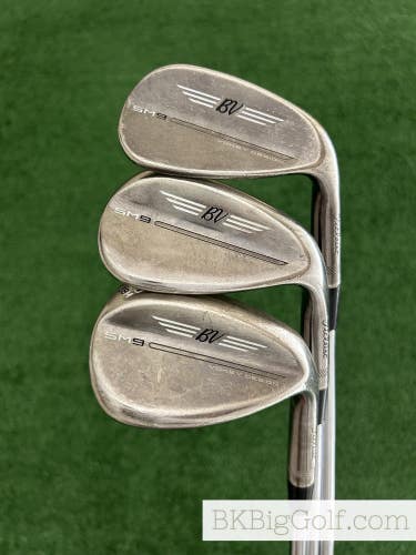 Titleist Vokey SM9 Brushed Steel 3 Wedge Set (50, 56, & 60 Degrees)