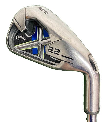 Callaway Golf X-22 6 Iron RH Men's Uniflex Stiff Steel 37.25" Good Factory Grip