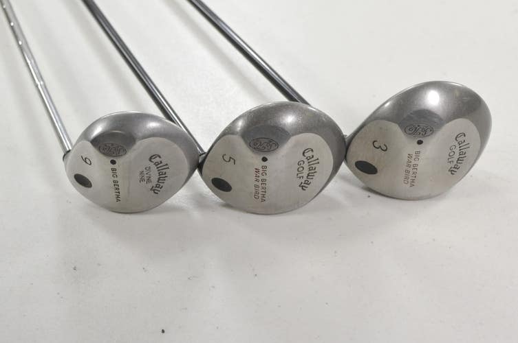 Callaway Big Bertha Warbird 3, 5, 9 Fairway Woods Set Regular Flex RH # 222916