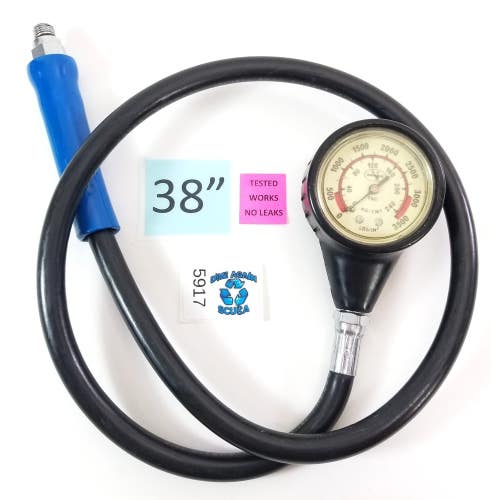 Dacor 3500 PSI 240BAR SPG Submersible Pressure Gauge Scuba Dive with 38" Hose