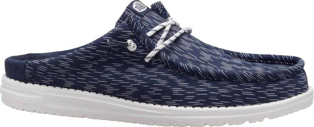 Hey Dude Wally Slip Jersey Jacquard 44319-4VE Men's 9M Navy Slip On Mule LIQ970
