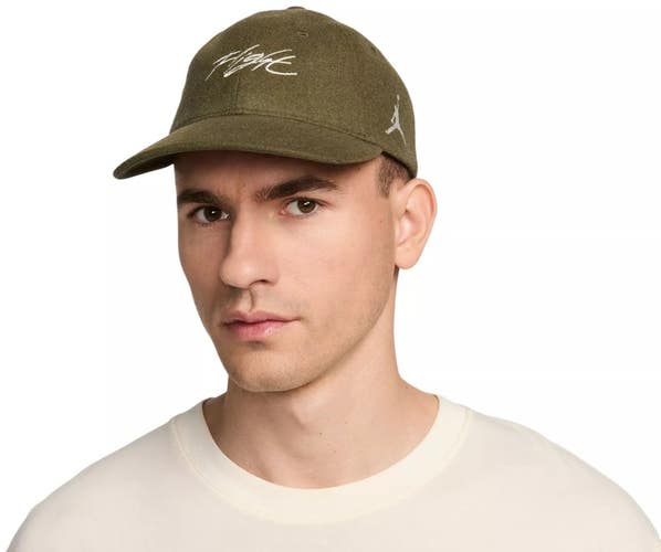 Air Jordan Flight Fly Unstructured Cap Men's Medium Green Strapback Hat UPS1400