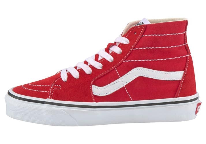 Vans SK8 HI VN0A4U16JV61 Sneakers Men's 8.5 Red White Canvas Skate Shoes RHS9068