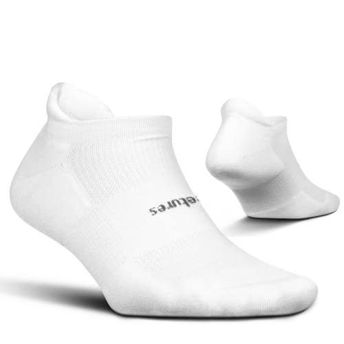 Feetures Tab Socks Unisex Medium White High Performance Cushion No Show GBO2762