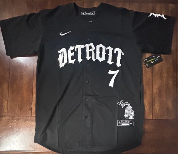 Detroit Tigers #7 Kevin McGonigle Nike Gothic Edition Adult Large NWT