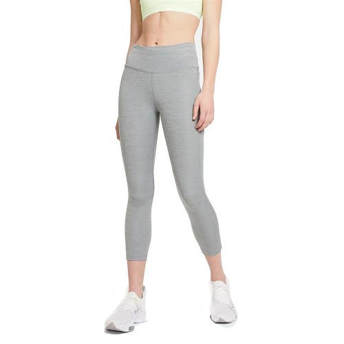 Nike Epic Fast Leggings Womens Medium Gray Heather Mid Rise Crop Running UPS1409