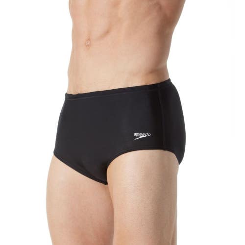 Speedo Powerflex Dive Swim Brief Men's 32 Black 5" Athletic Swimwear SRT736