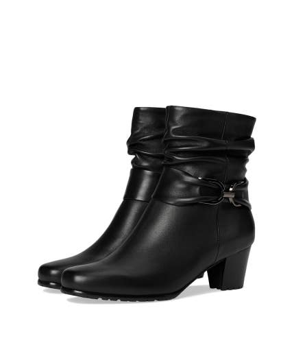 David Tate Corona Boots Women's 8 Black Leather Square Toe Ankle Bootie ZOGG2862