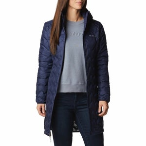 Columbia Delta Ridge Jacket Women's XS Blue Long Down Hooded Full Zip KFC1070