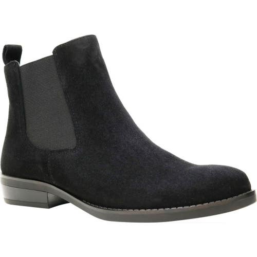 David Tate Golden Boots Black Women's 11WW Black Suede Round Toe Chelsea RHS9056