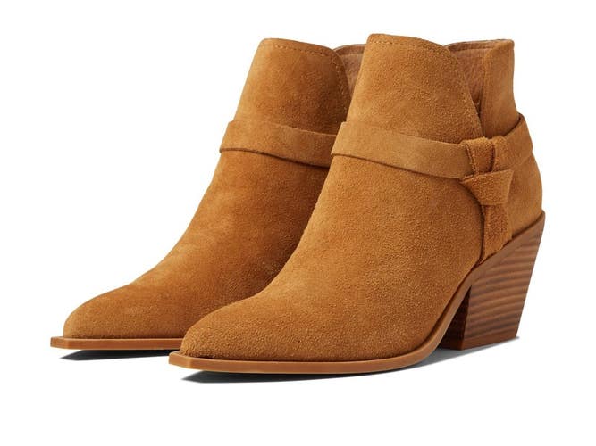Dolce Vita Nonce Boots Women's 6.5 M Brown Pointed Toe Block Heel Bootie RHS9001