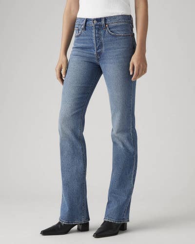 Levi's Wedgie Jeans Women's Blue Denim Cotton Medium Wash Bootcut Leg JAX1942