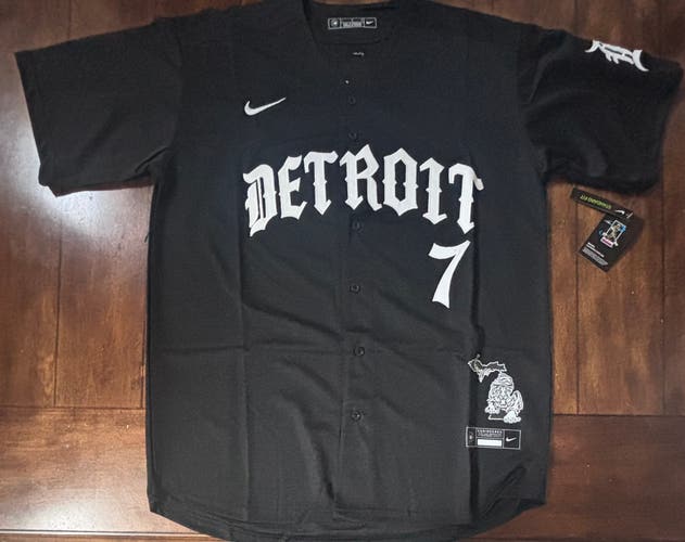 Detroit Tigers #7 Kevin McGonigle Nike Gothic Edition Adult Medium NWT