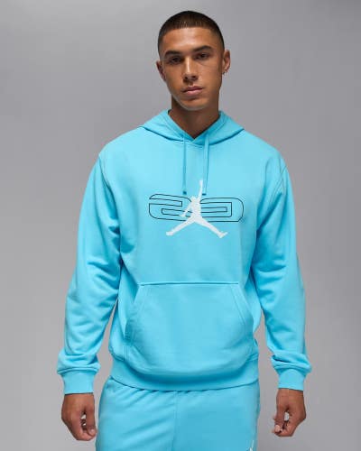 Air Jordan Sport Crossover Hoodie Men Large Blue Fleece Dri-FIT Pullover UPS1396