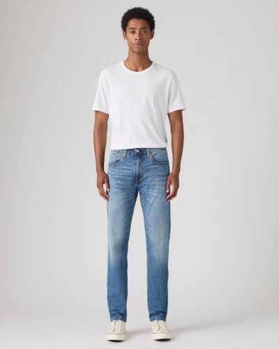 Levi's 502 Jeans Men's Blue Denim Medium Wash Whiskering Tapered Leg JAX1948