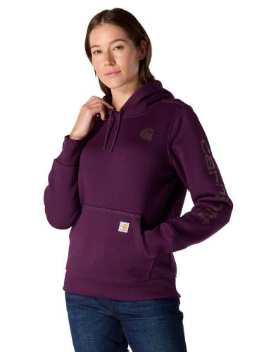 Carhartt Clarksburg Hoodie Women's Small Eggplant Fleece Kangaroo Pocket JAX1910