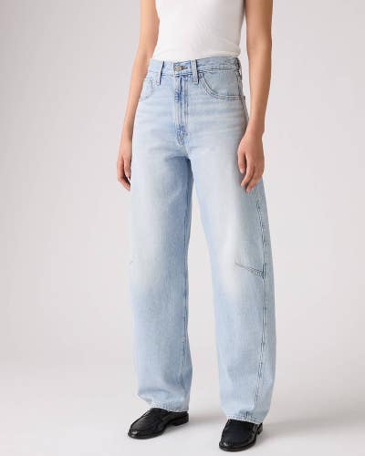 Levi's Cinch Jeans Women's 24x31 Blue Light Wash High Rise Barrel Leg JAX1930