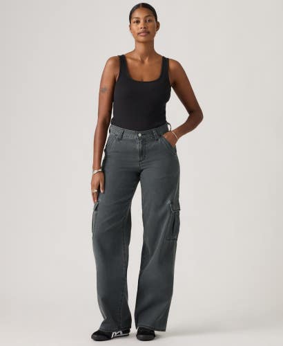 Levi's Superlow Cargo Jeans Women Meteorite Denim Cotton Loose Fit Retro JAX1932