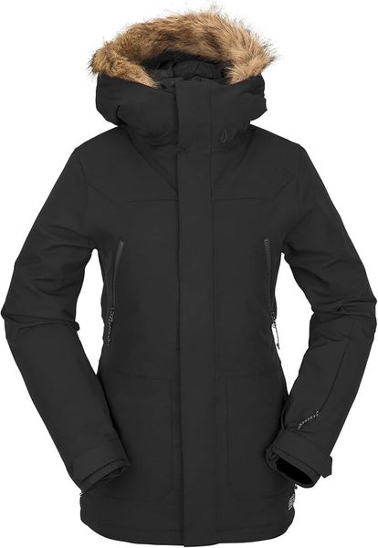WOMENS VOLCOM SHADOW INSULATED SKI SNOWBOARD JACKET (XS) BLACK