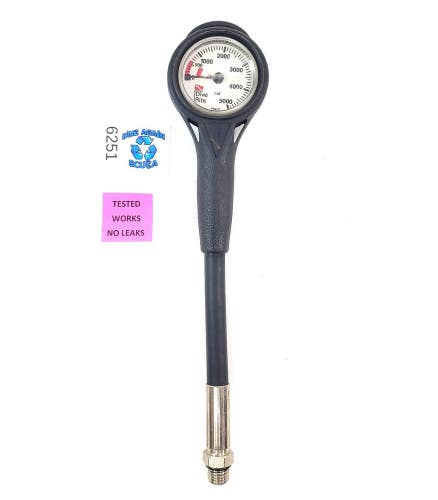 Dive Rite 2" 5000 PSI Mini Compact Brass SPG Scuba Pressure Gauge + 7" hose