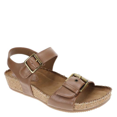Eurosoft Gypsy Strappy Womens 8.5 Brown Leather Whipstitch Trim Sandals ZOGG2910