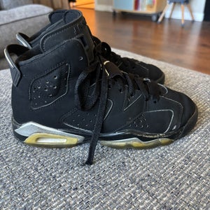 Nike Air Jordan 6 Retro GS Chrome Black Legacy Basketball Shoes | Size 4 Youth