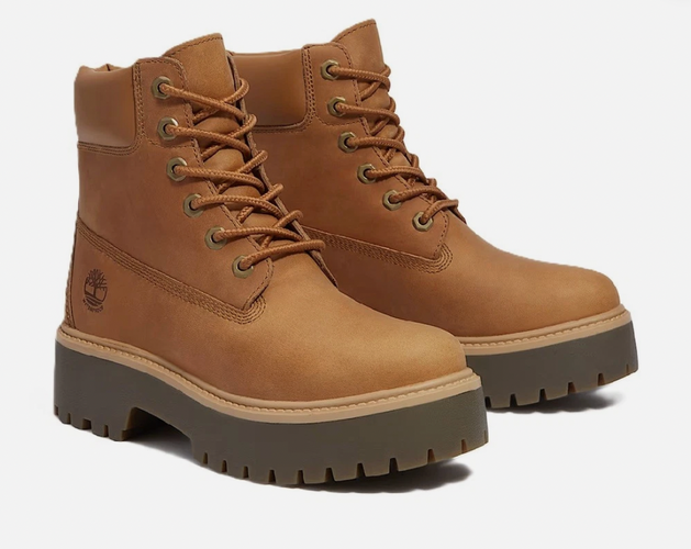 Size 7.5 - Women's Timberland Stone Street 6 In WP Wheat Full Grain Platform TB0