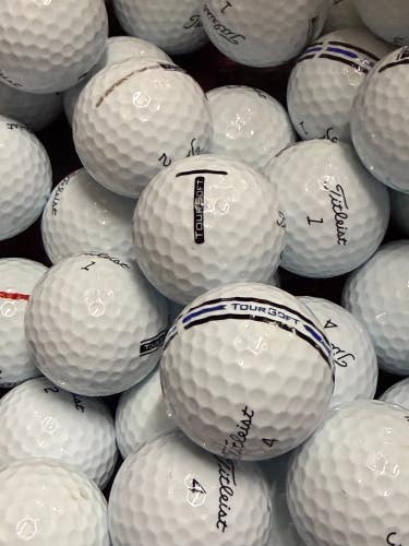 6 Dozen Near Mint AAAA White Titleist Tour Soft Used Golf Balls