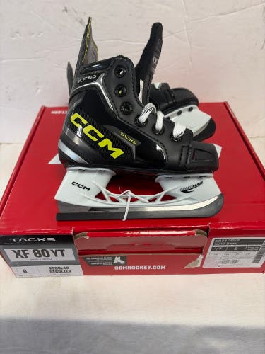 Black 2024 CCM Tacks XF 80 Hockey Skates Regular Width 8 (New)